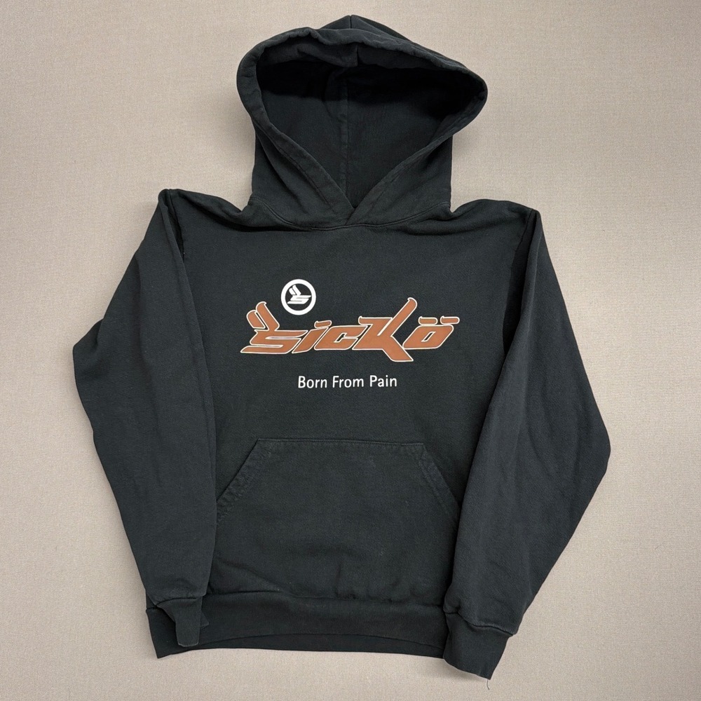 Sicko Born From Pain Hoodie Black Graphic Streetwear Los Angeles Apparel Small